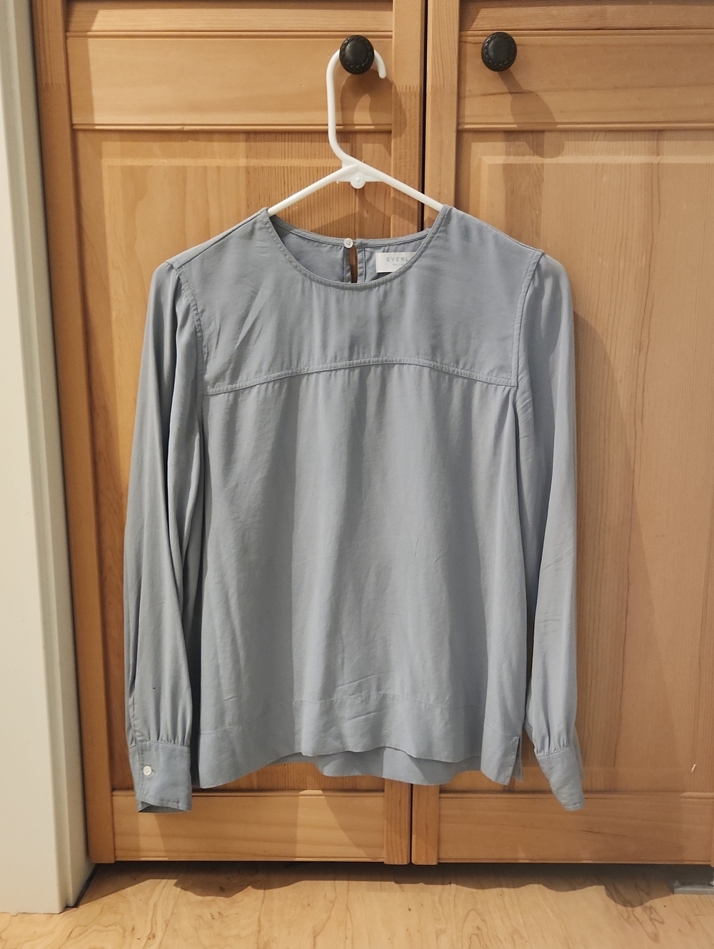 Everlane Silk Blouse Shirt Long Sleeve Size 2 Gray